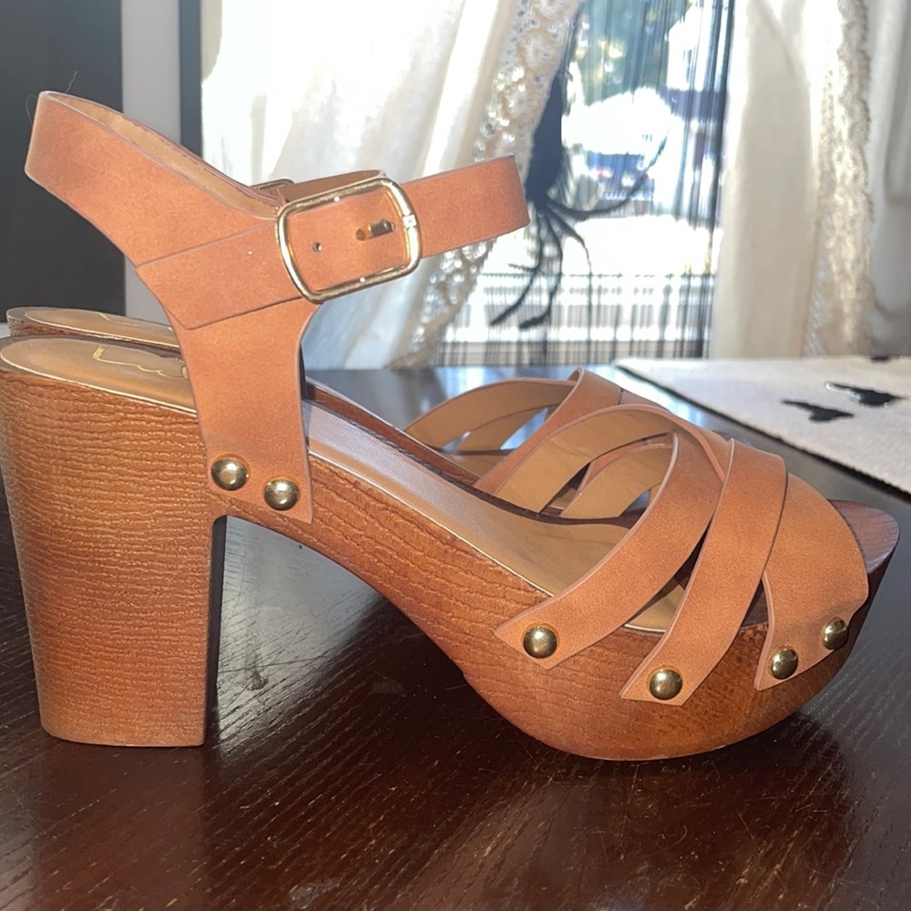 Strappy Wooden Heels
